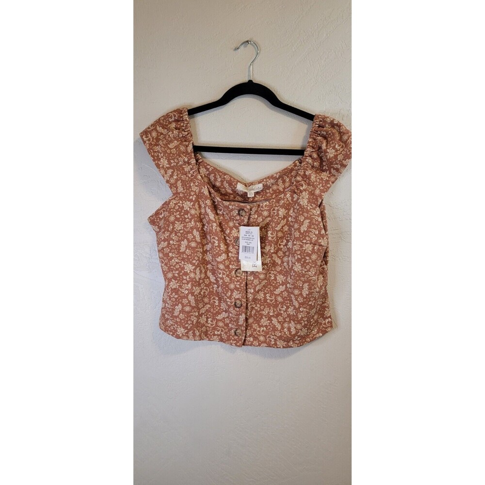 Rewind Women's Warm Clay Colored Off The Shoulder Summer Top Size XXL